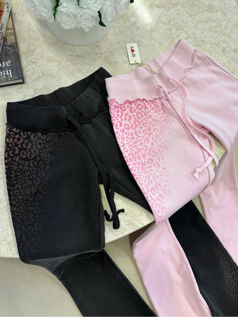 HIDDENCULT Vintage Black Cheetah Low Rise Pants - Medium (COMES WITH DUST BAG)
